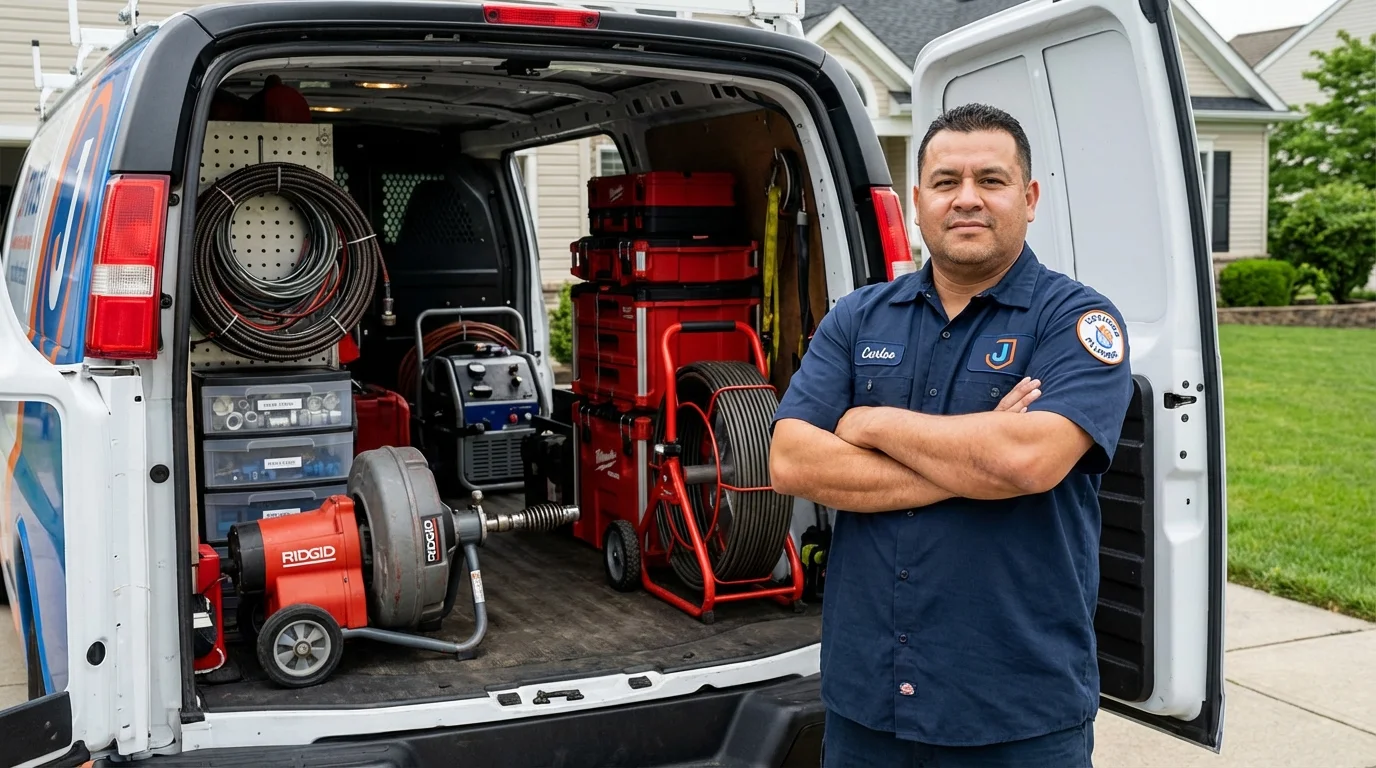 Professional drain cleaning equipment and Johns Plumbing LLC plumber in Bronx